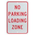 National Marker Co No Parking Loading Zone, Aluminum Sign, .080mm Thick TM14J